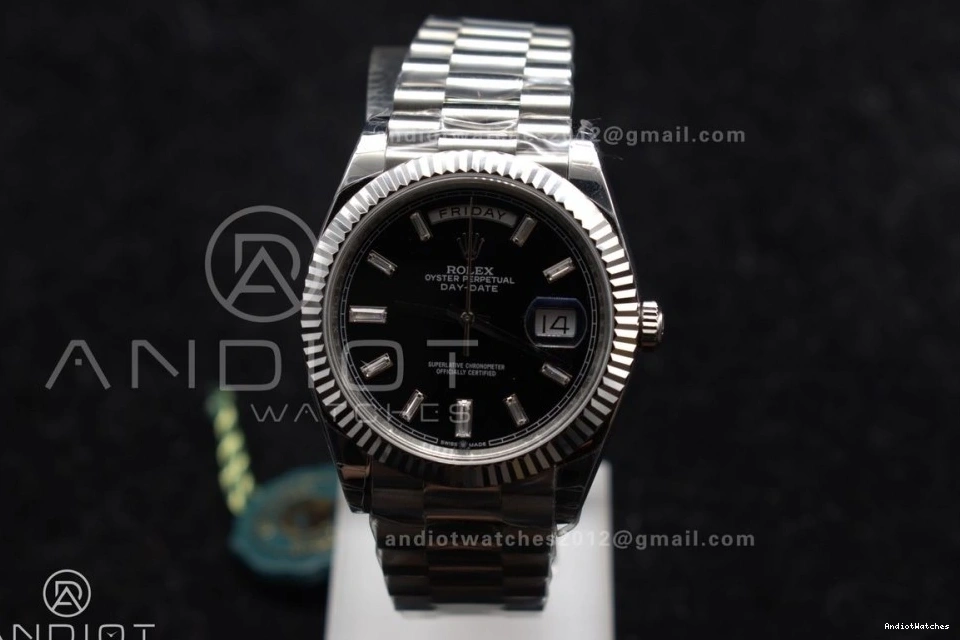 Bright 718 GSF Bracelet Black Weight 40 Gain on Crystal DayDate Dial SS President A 0316